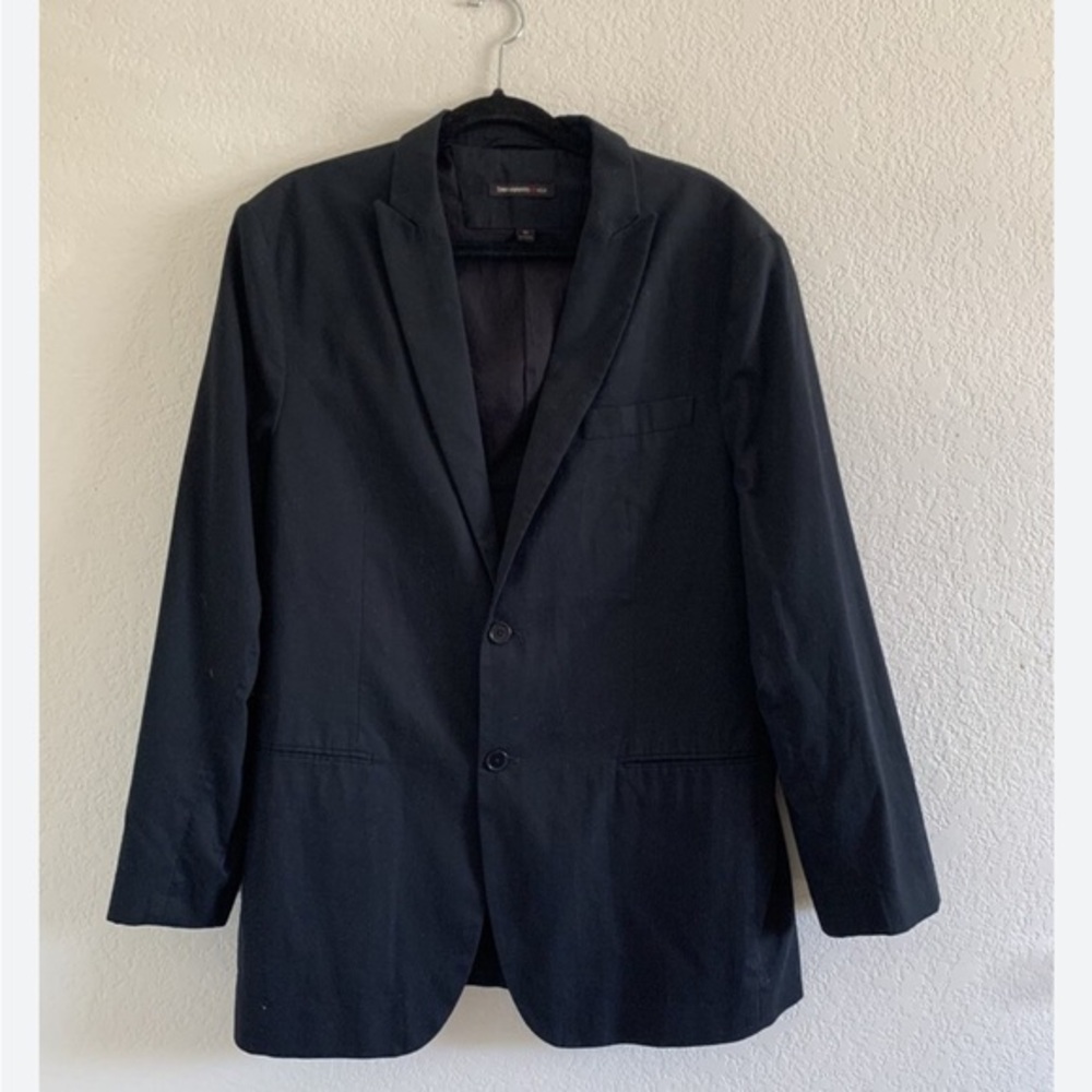 John Varvatos Classic Black Blazer cotton pockets slim peak lapel